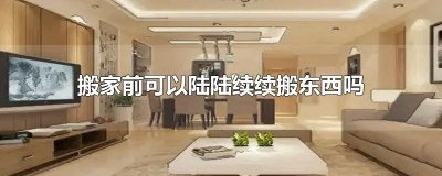 搬家前可以陆陆续续搬东西吗